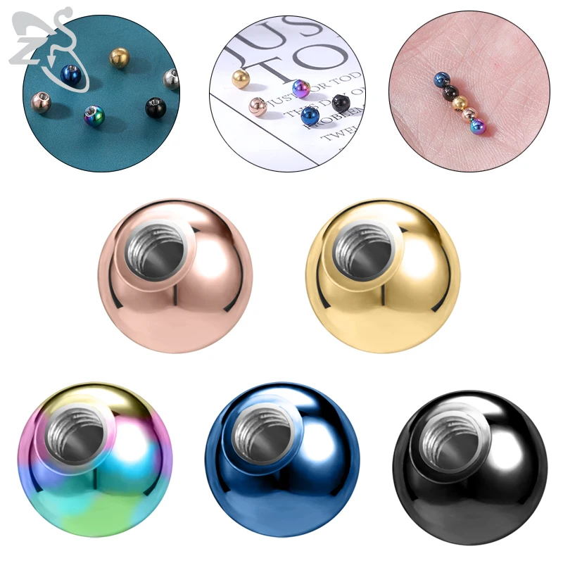 Zs 5~50Pcs/lot Stainless Steel Ball High Polish Piercing Screw Replacement Balls Lip Eyebrow Ear Nose Piercings Accessories 16G