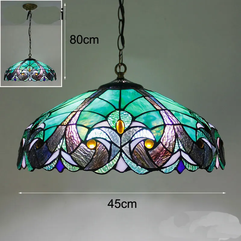 티파니 스테인드 글라스 펜던트 조명 지중해 빈티지 교수형 램프 다이닝 룸 주방 전등 아트 홈 장식