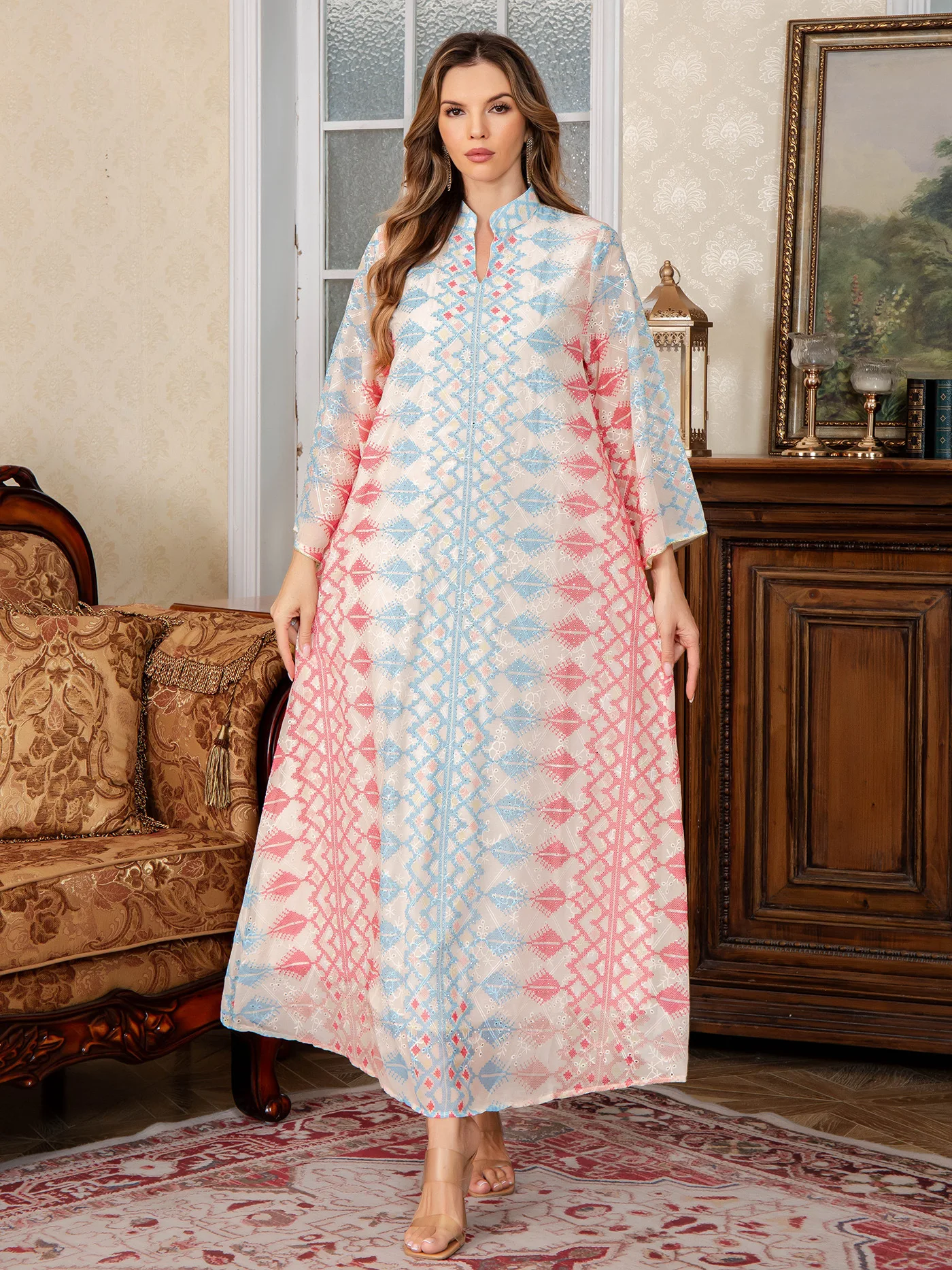 

Ид женское платье мусульманская Абая Дубай Vestidos Largos вечерние кафтан Джалабия Рамадан длинные платья Абая Кафтан арабский длинный халат 2025