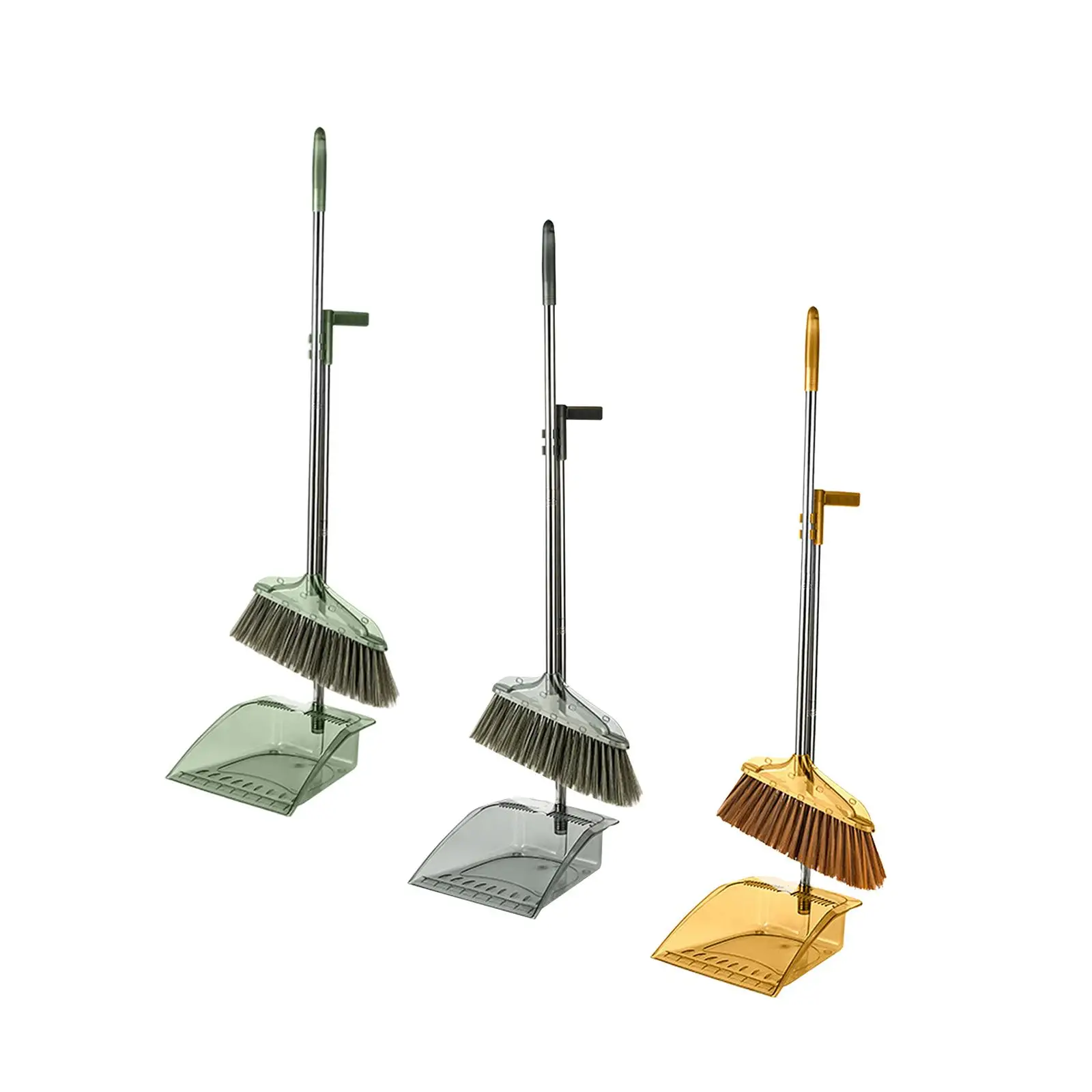 Broom and Dustpan Set Upright Standing Combo Set for Office Indoor