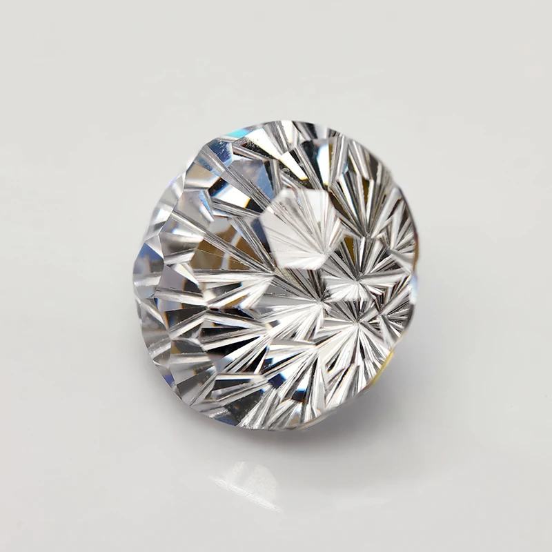 New White 5.0-12.0mm Round Pyrotechnic Cut Cubic Zirconia Stones Loose Gemstone for Jewelry Making