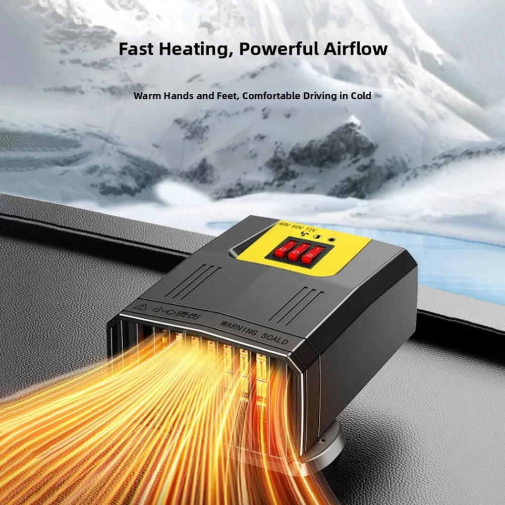 Fog Prevention Car Defogger Black Compact Design Car Heater Advanced Heating Elements Compact Practical Design
