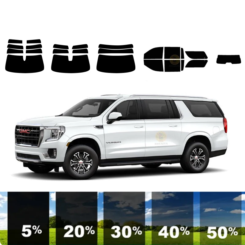 precut Removable Window Tint Film For Car 100% UVR 5%-35%VLT Heat Insulation Carbon ﻿For GMC YUKON XL 4 DR SUV 2021-2023