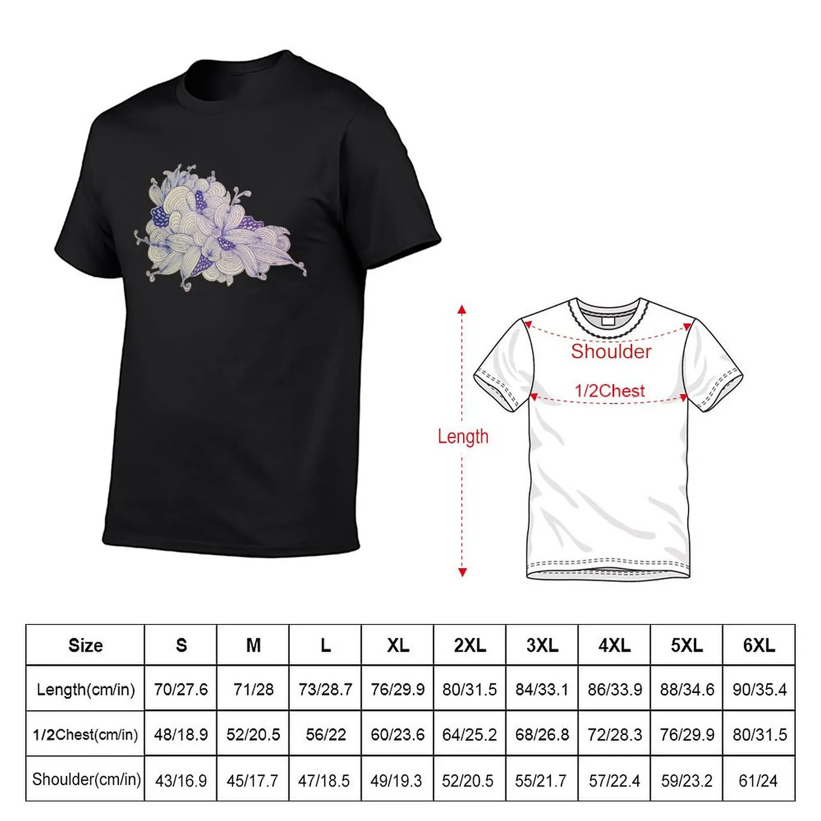 hand drawn abstract zentangle T-Shirt sublime vintage black t-shirts for men