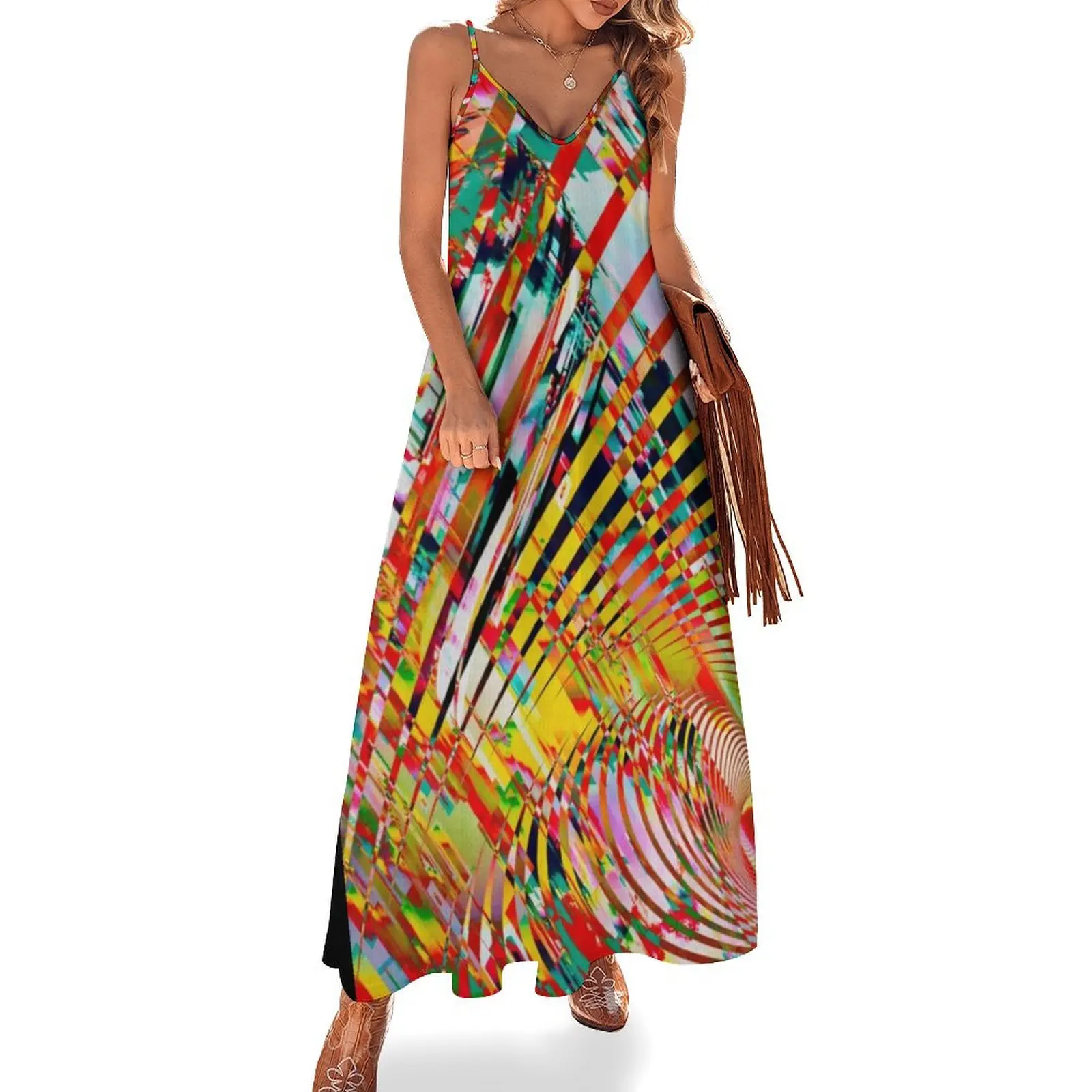 

Cool trendy colorful new pattern Dresses G71N190009 Sleeveless Dress long dresses for women Women's dresses Dress