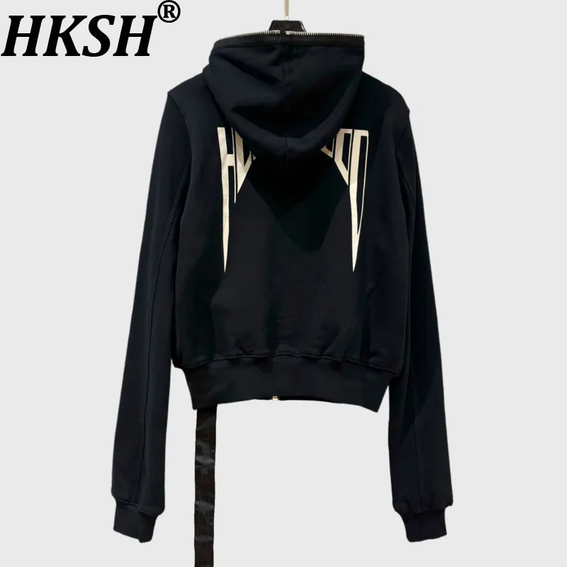 

HKSH 2025 Spring Autumn New Man Tide Women Punk Style Darkwear Hoodie Jacket Hooded Trend Print Zipper Techwear Chic Ins HK11925