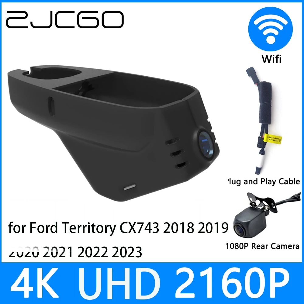 

ZJCGO Dash Cam 4K UHD 2160P Car Video Recorder DVR Night Vision parking for Ford Territory CX743 2018 2019 2020 2021 2022 2023