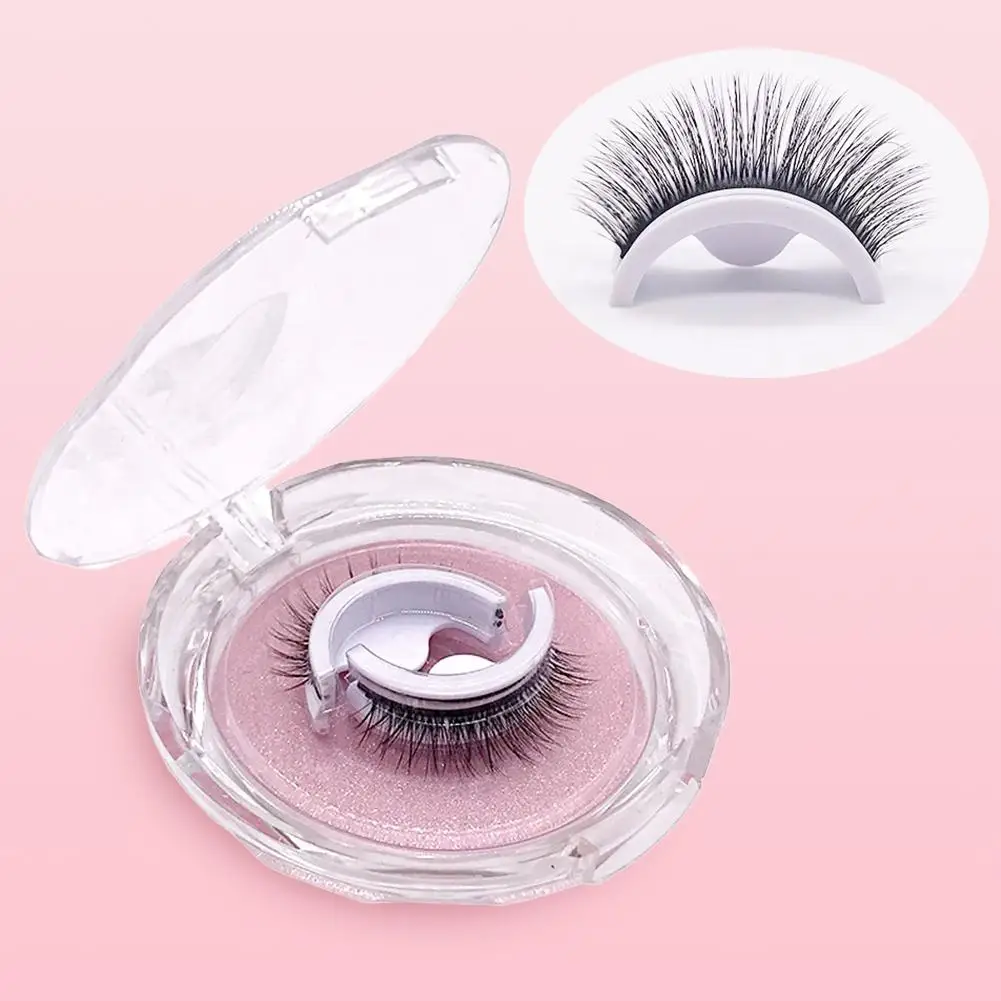 1 par de pestañas postizas autoadhesivas reutilizables, pestañas de visón sin pegamento, extensión 3D, 3 segundos para usar pestañas, herramienta de maquillaje