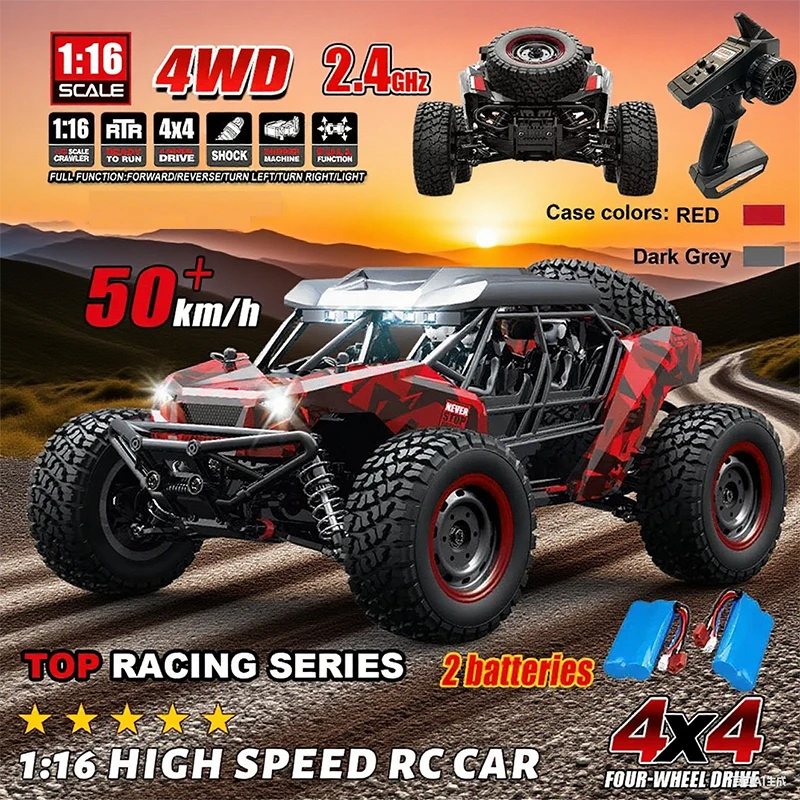 

SCY 16106/Pro 4WD Автомобиль с дистанционным управлением со светодиодной подсветкой для бездорожья 4x4 RC 50 км/ч Высокоскоростной багги-грузовик Super Desert Racing Игрушка для детей и взрослых