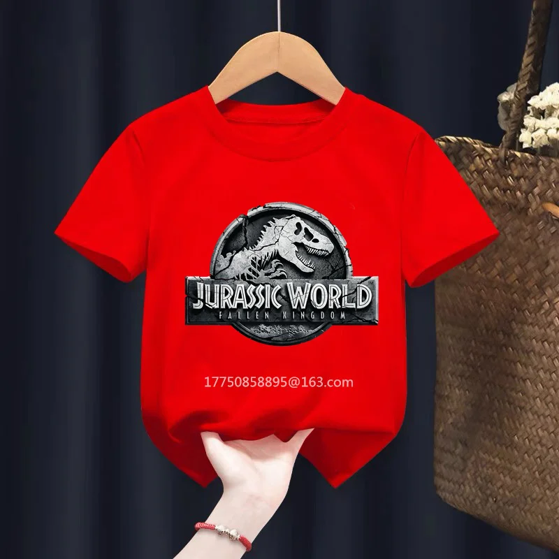 Summer Jurassic Park Print T-Shirts Jurassic World Dinosaur boys girl Fashion Oversized T Shirt Kids Boys Tees Tops Clothing