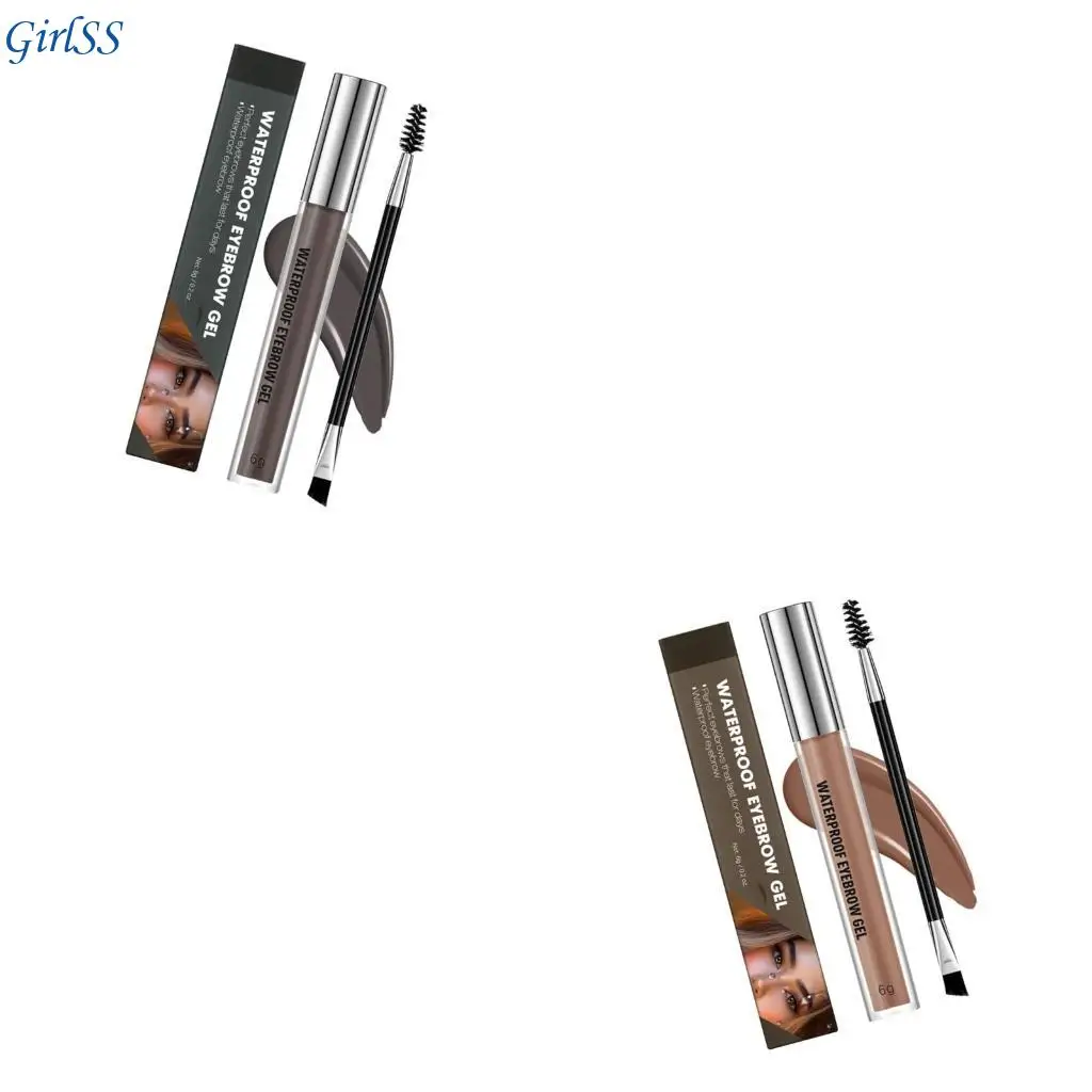 Szybkoschnący żel do brwi Wodoodporny żel do brwi z podwójną główką, łatwy do kolorowania dla kobiet i dziewcząt T4MB