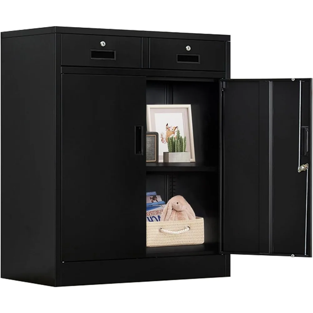 

Metal Storage Cabinet, 36 Inch Tall Metal Storage Cabinet with Doors and Shelves, Pantry Cabinets with Drawer for Kitchen Storag