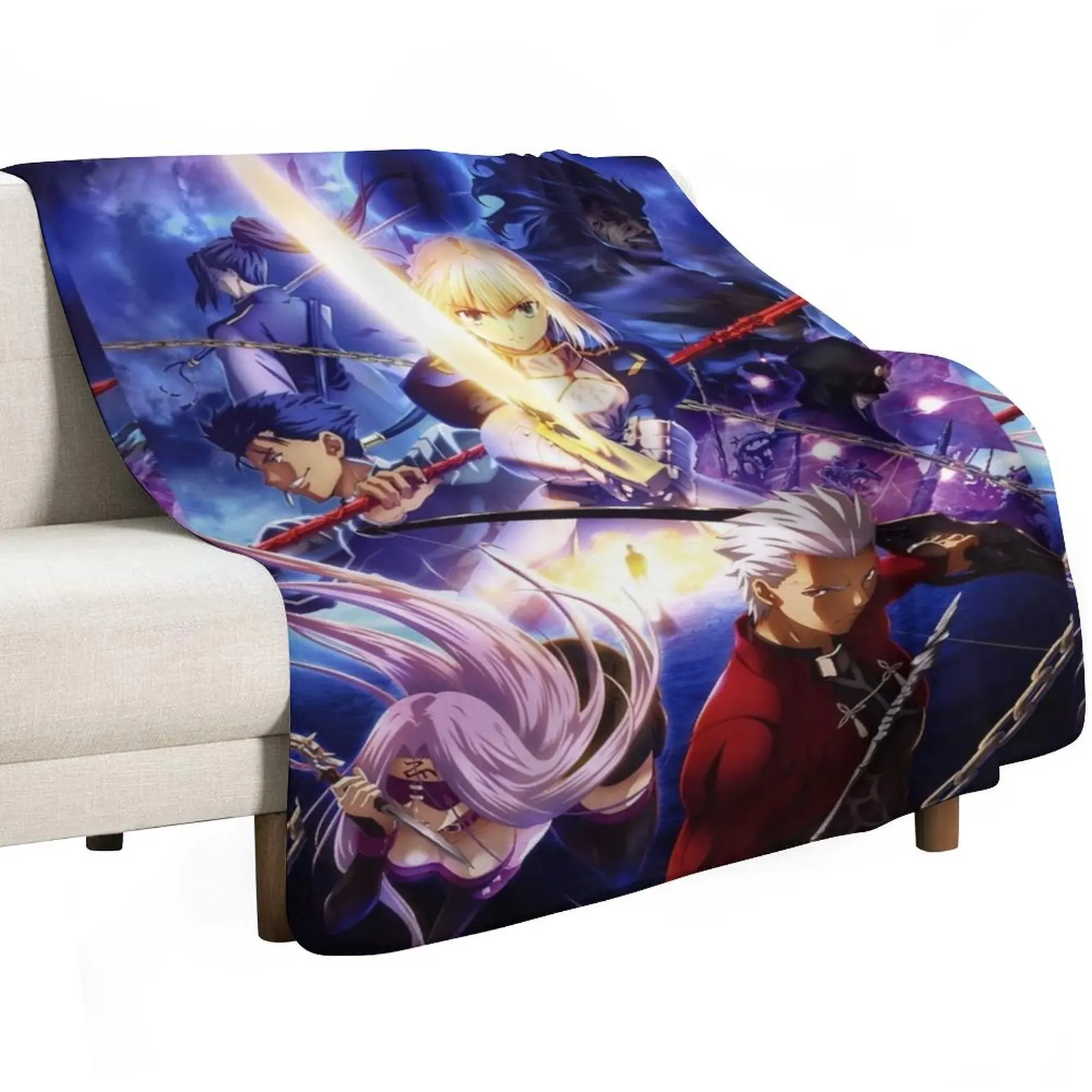 Fate Stay Night Servants Throw Blanket Plaid Travel Luxury Throw Bed Shaggy for sofa Blankets