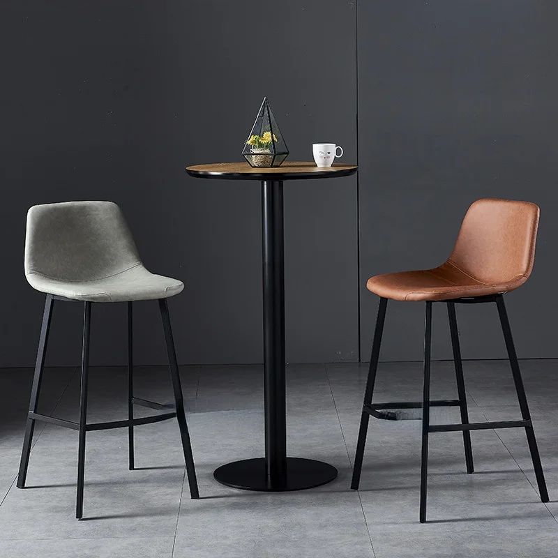 Nordic Bar Stool Stylish Modern Minimalist Bar Chair Height Retro Craft Seat Industrial Style High Bench Home Bar Decoration