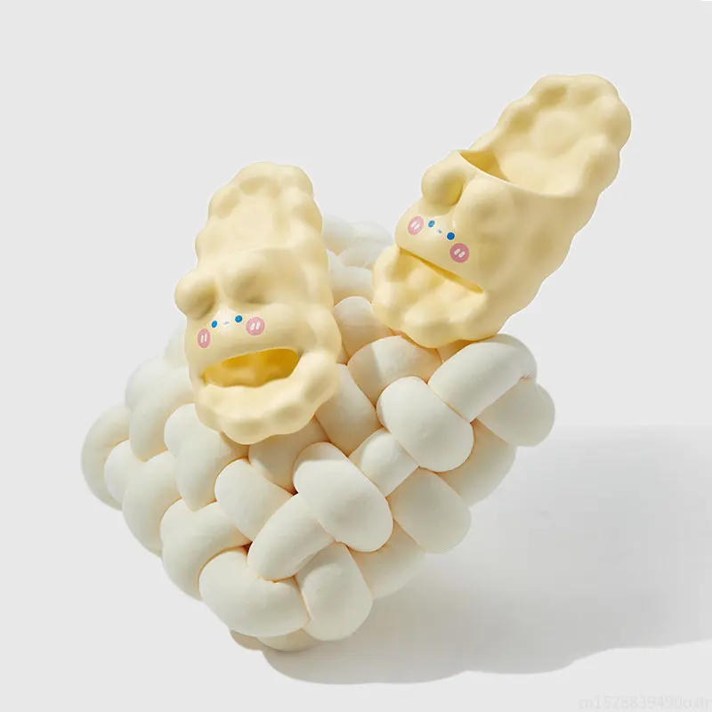 Youpin-Zapatillas de conejo en la nube para mujer, sandalias suaves de Eva con suela de masaje, para el hogar, Verano