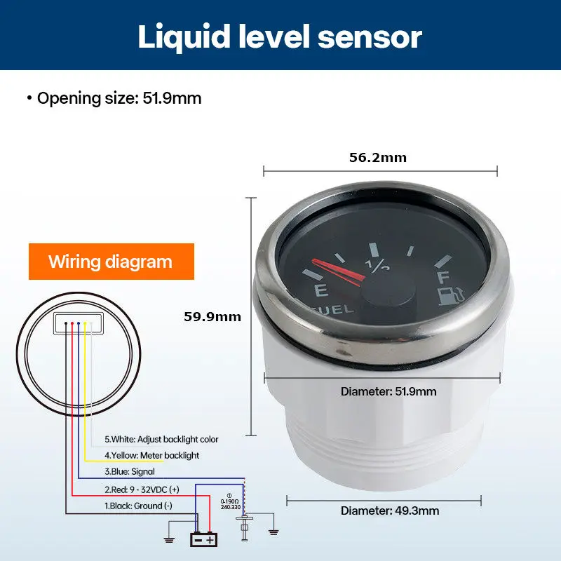Fuel Level Gauge Pointer Type Liquid Level Sensor Universal Tank Oil Gauge for RV Marine Boat Camper - view 5