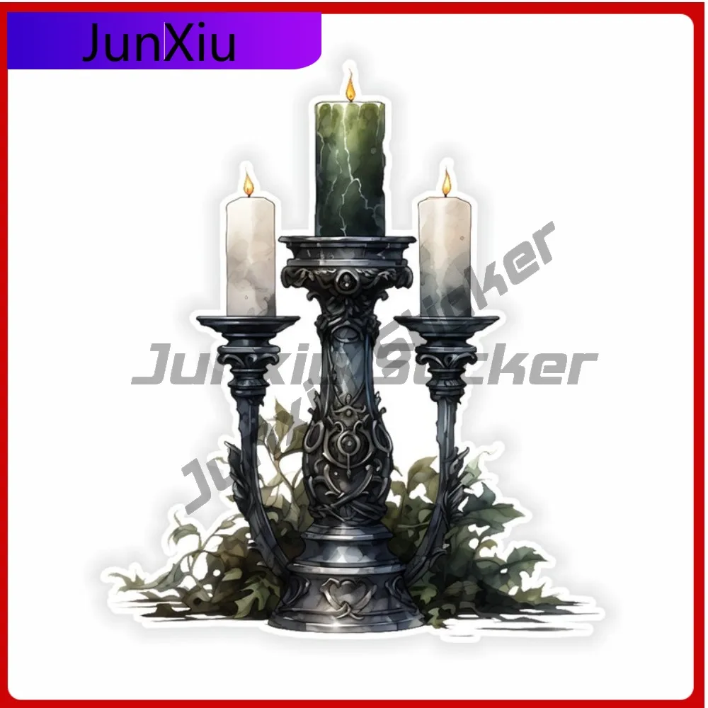 

Gothic Candle Holder Stickers Waterproof Vinyl Custom Vehicle Decals Adventure Motorcycle Stickers Car Decoration Suv Covers Pvc