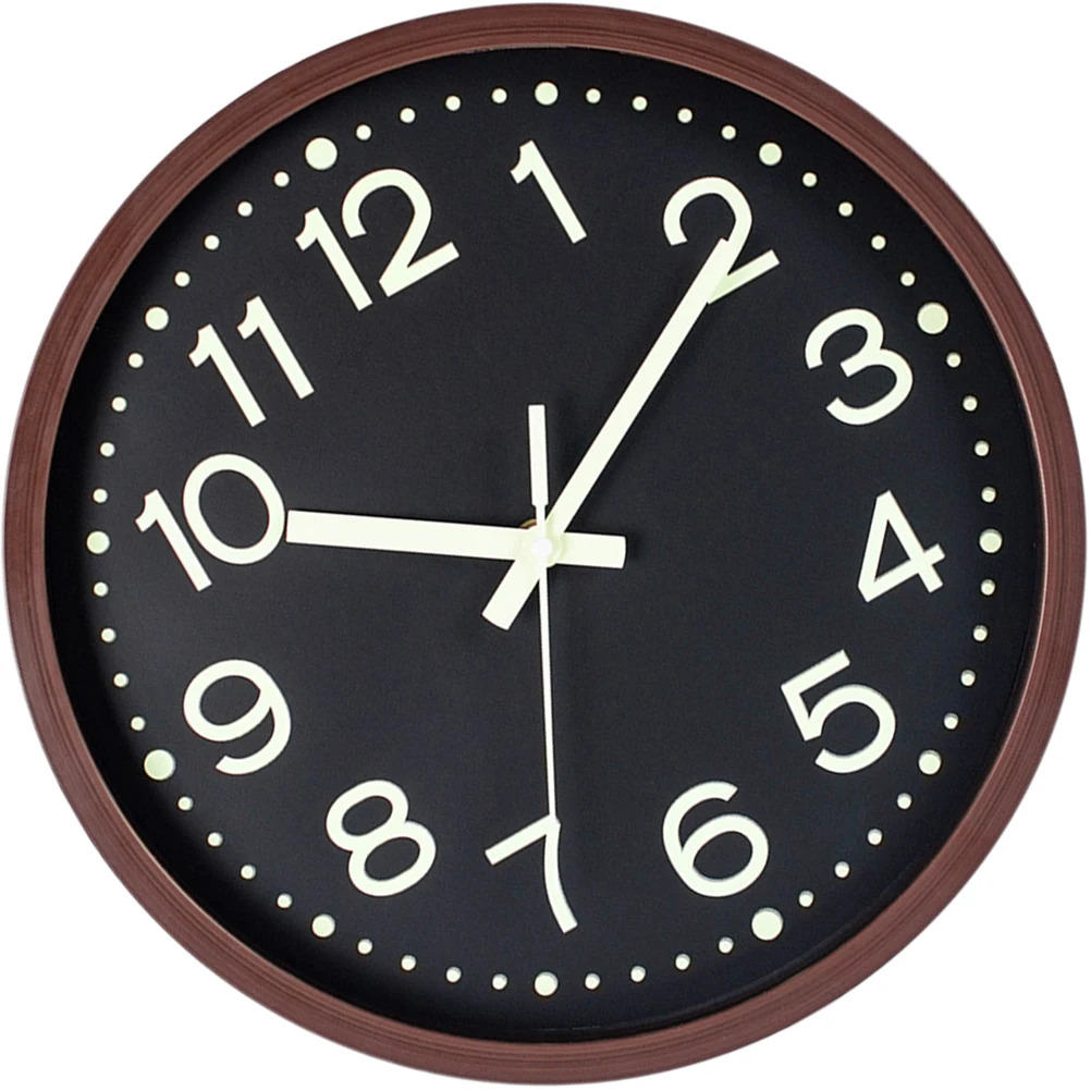 

Luminous Round Decorative Wood Style Silent Large For Living Room Bedroom Office Decor Modern Simple Mute Non Ticking