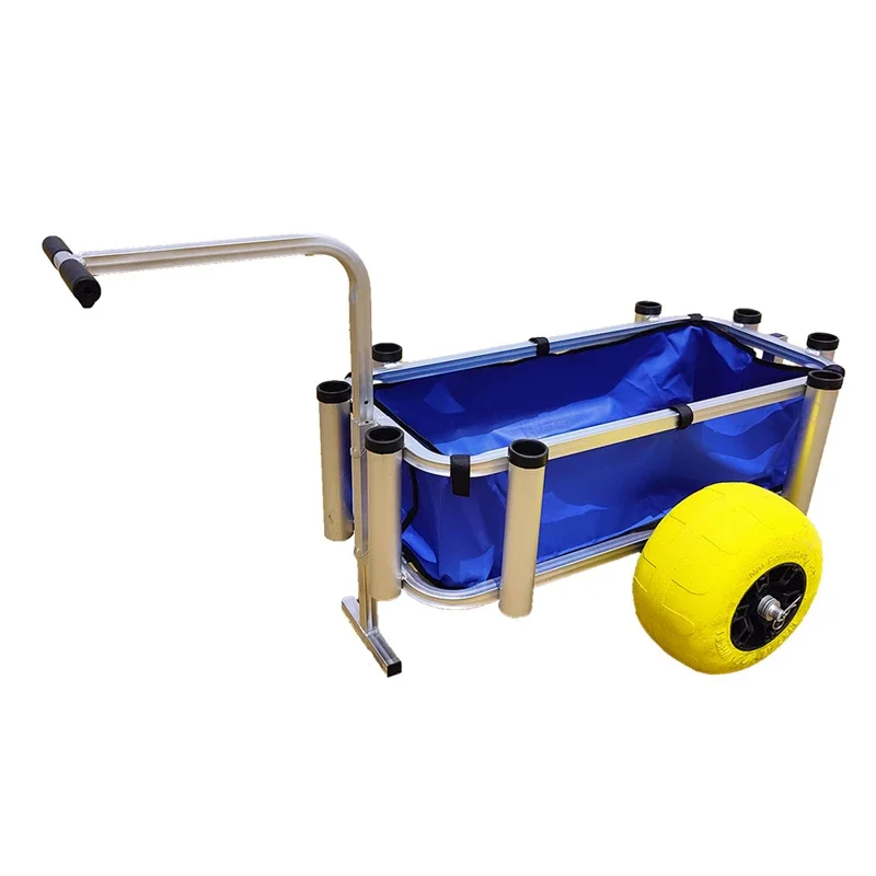 Outdoor Garden Beach Trolley Fishing Folding Camping Aluminum Wagon Portable Hand Fishing  Trolleys