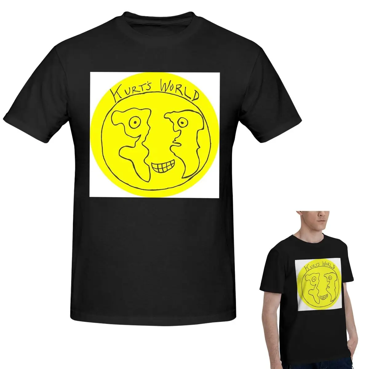 

100% Cotton Joe Keery Spree Kurts World Logo T-Shirt Men's Funny Oversized T Shirt Men Crew Neck Summer Shirts Tops S-6XL