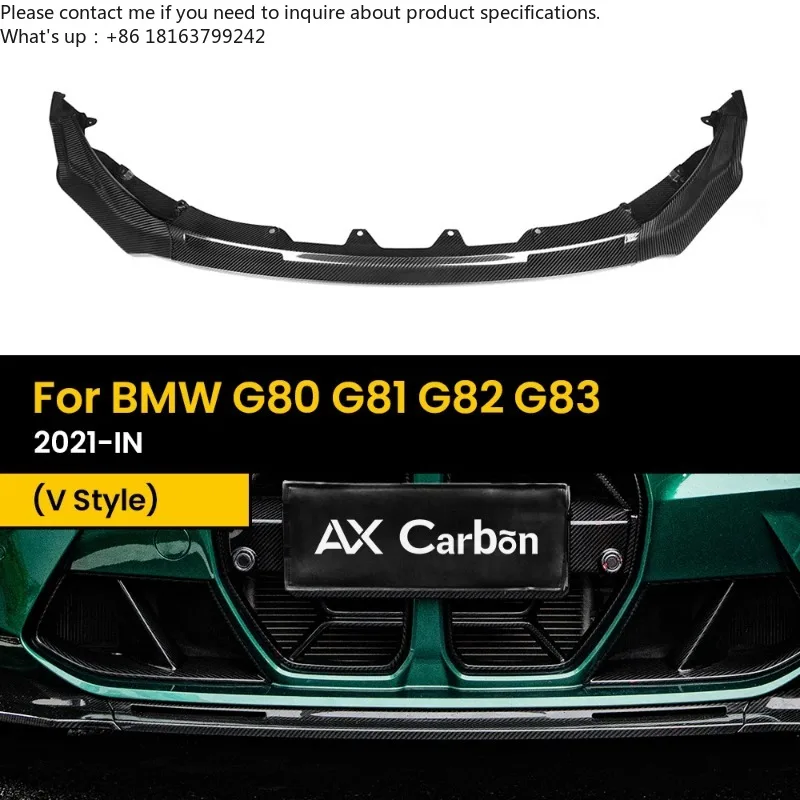 

Real Dry Carbon Fiber Front Diffuser Bumper Lip for BMW G80 G81 G82 G83 2021-IN V Style 3Pcs/Set