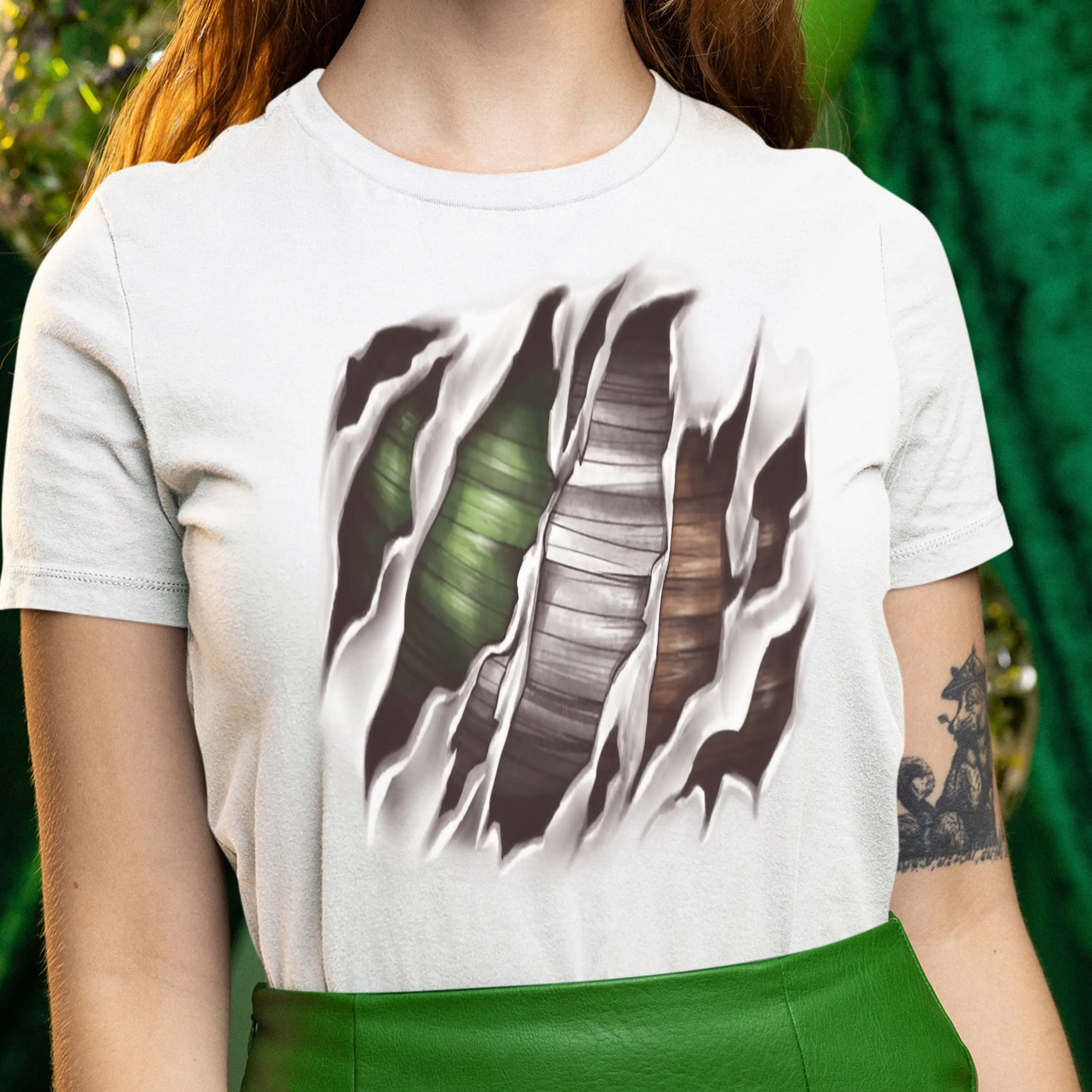 Torn shirt effect Irish flag colours Illusion T pride 100 super Proud