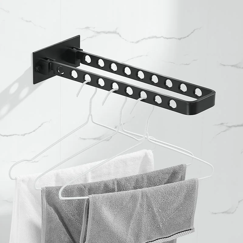 BECOLA Aluminum Bathroom Accessories Black Towel Rack Towel Ring Hair Dryer Holder Wall Mounted Toilet Paper Holder Soap Basket image 6