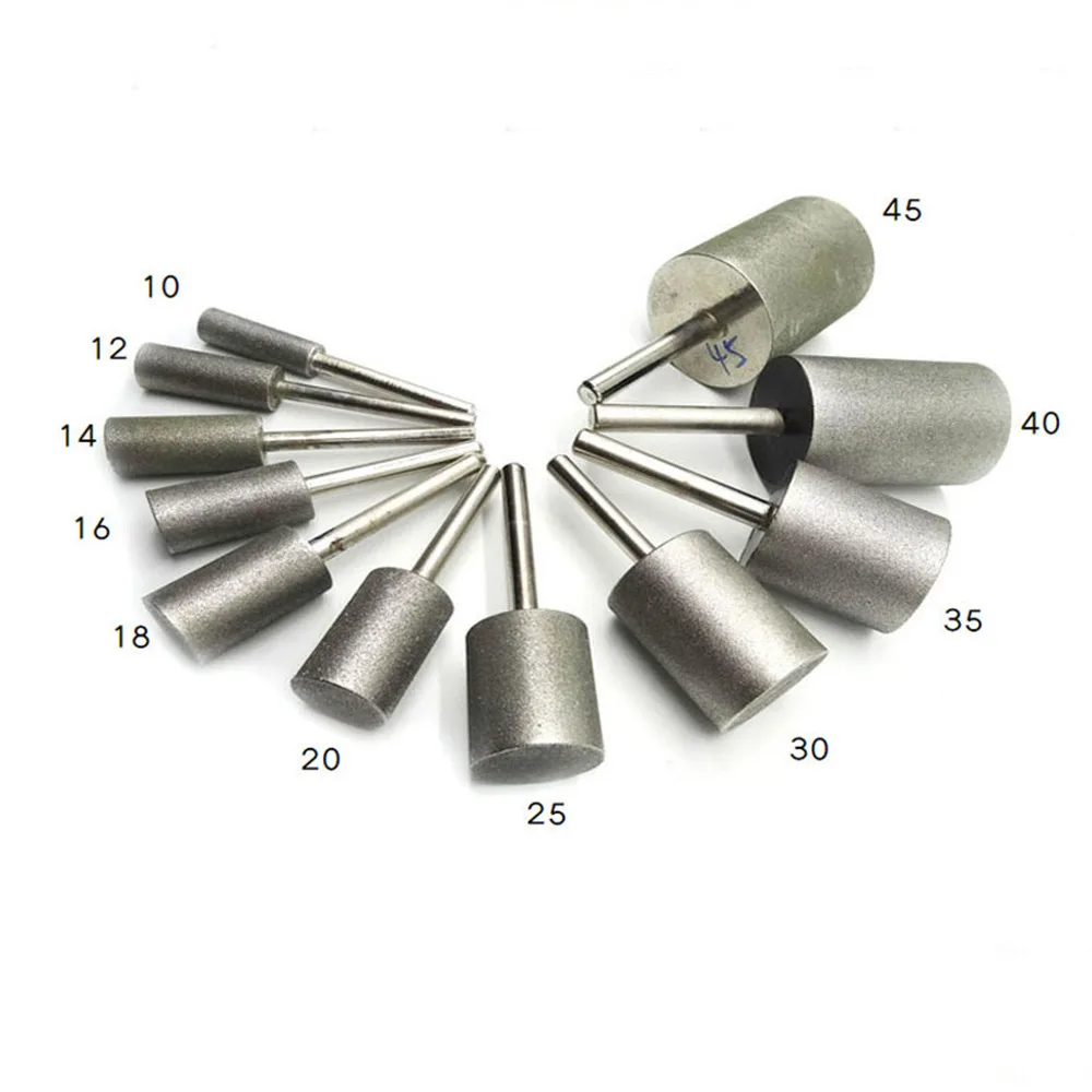 1Pcs Diamond Cylinder Type Grinding Head Abrasive Wheel Jade Jewelry Bracelet Glass Stone Carving Polishing Tool Burrs Bit 6/8mm