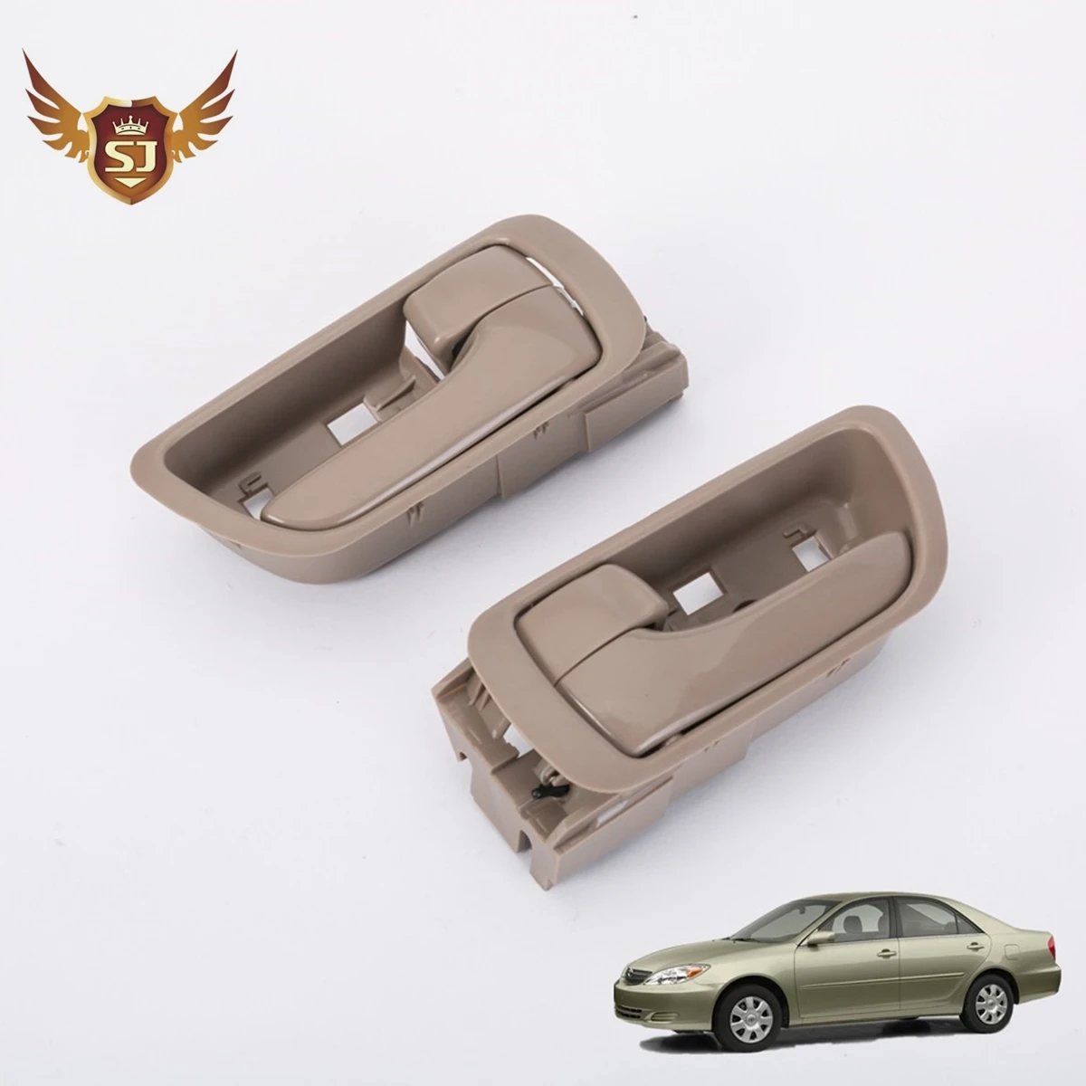 Interior Door Handle for Toyota Camry 2002-2006, Gray,Brown,Beige, Smooth, 2Pcs