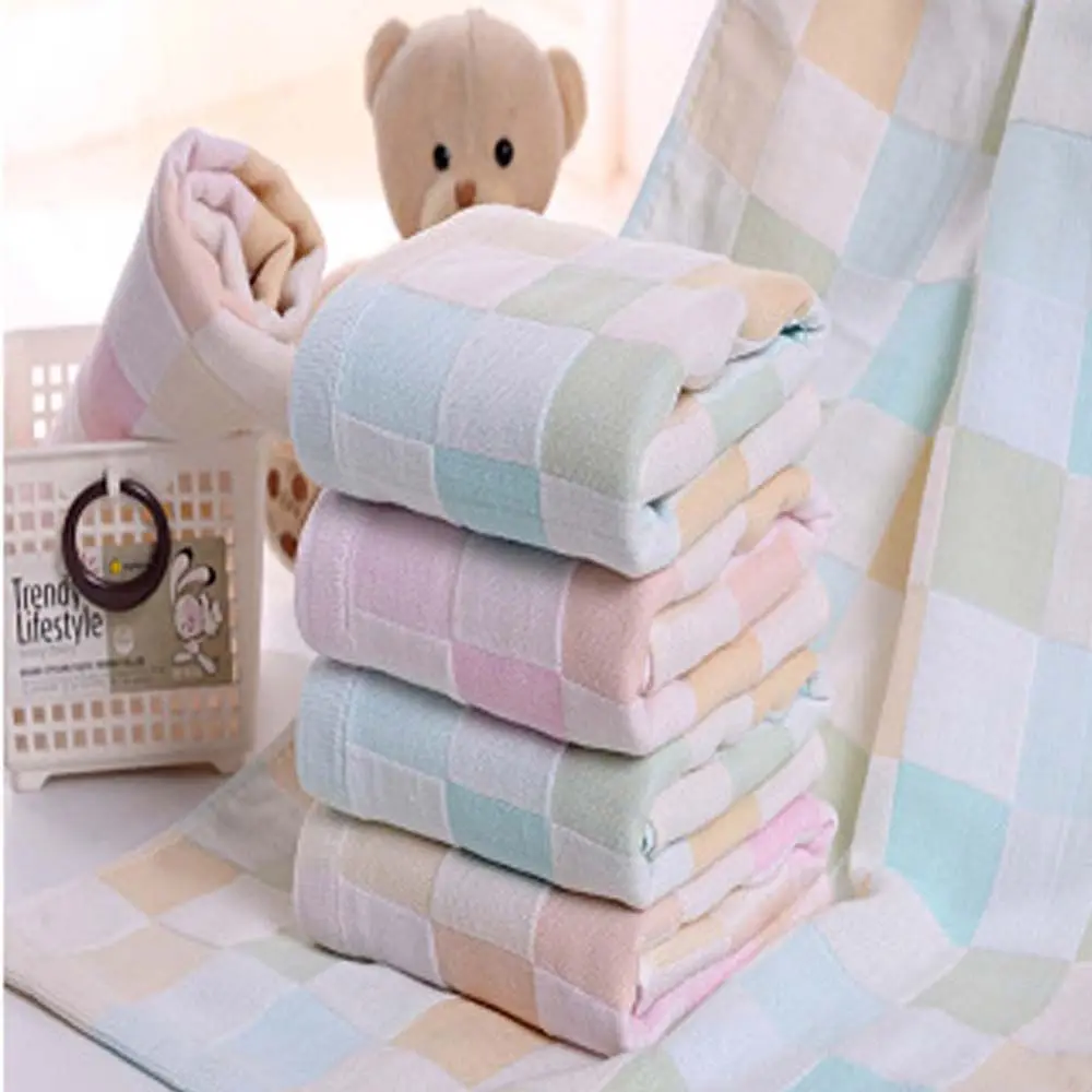 Wash Feeding Cotton Infant Newborn Lattice Print Handkerchief Face Towel Wipe Towels Saliva Towels