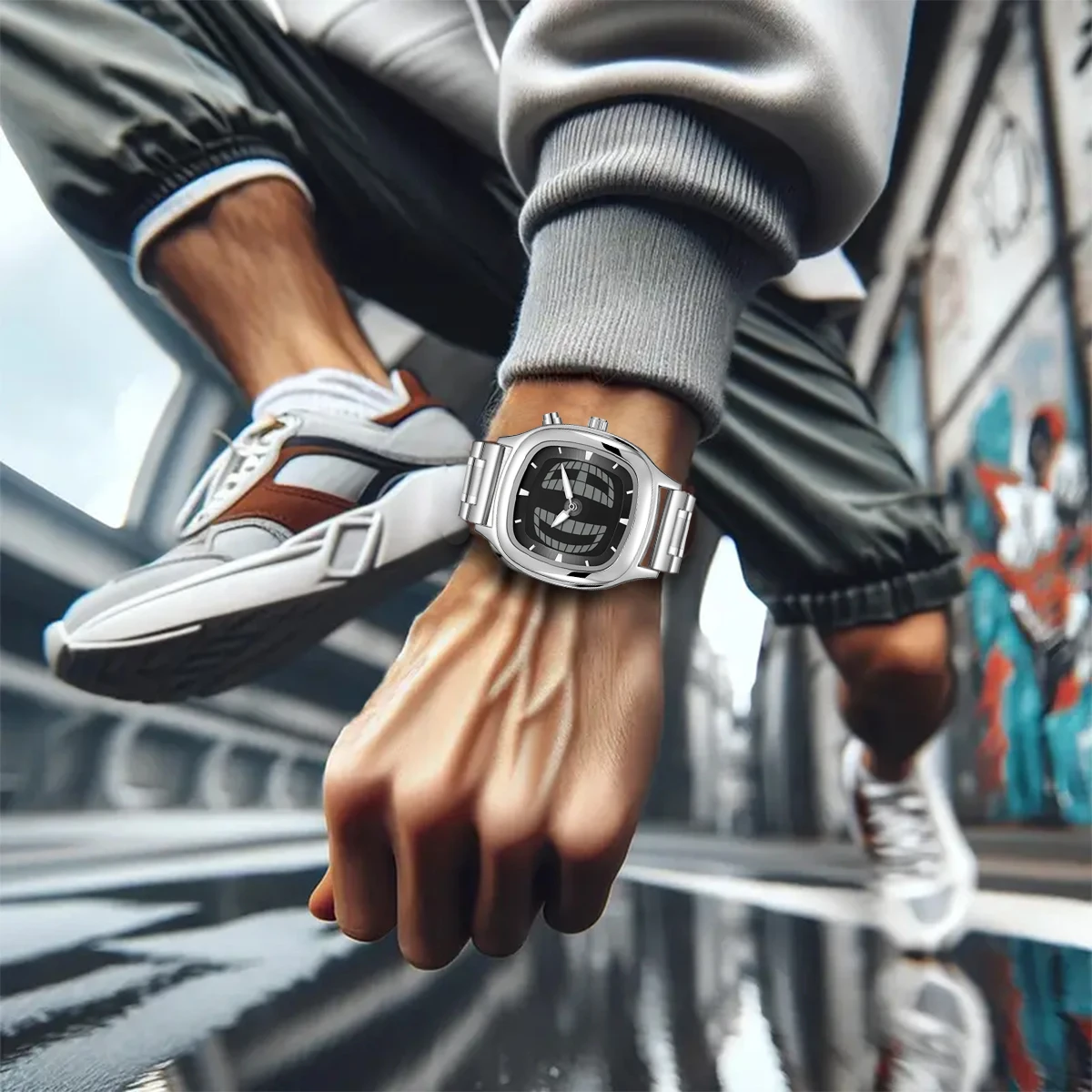 

PINTIME 2025 Новые мужские часы с цифровой иглой и двойным дисплеем, модные деловые часы, мужские водонепроницаемые кварцевые часы