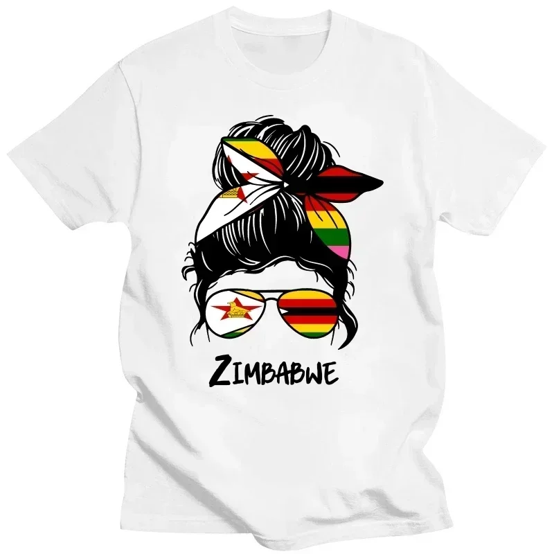 Funny Zimbabwe Zimbabwean Girl Flag T Shirts Summer Graphic Cotton Streetwear Short Sleeve Birthday Gifts T-shirt Mens Clothing