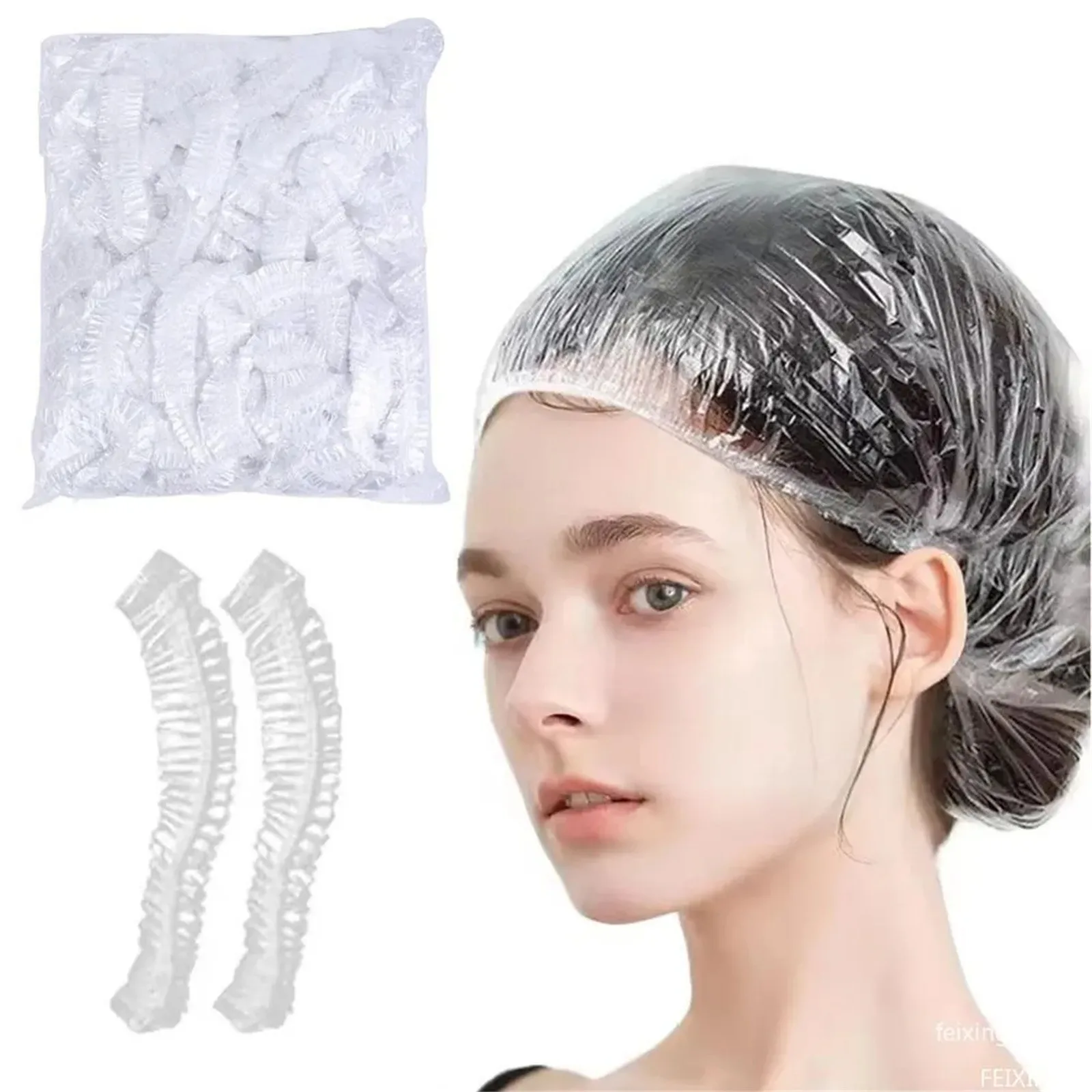 100pc Disposable Shower Cap Thickened Household Bath Hair Cap Hair Dyeing Caring Head Covers for Men Women Sauna Accessories