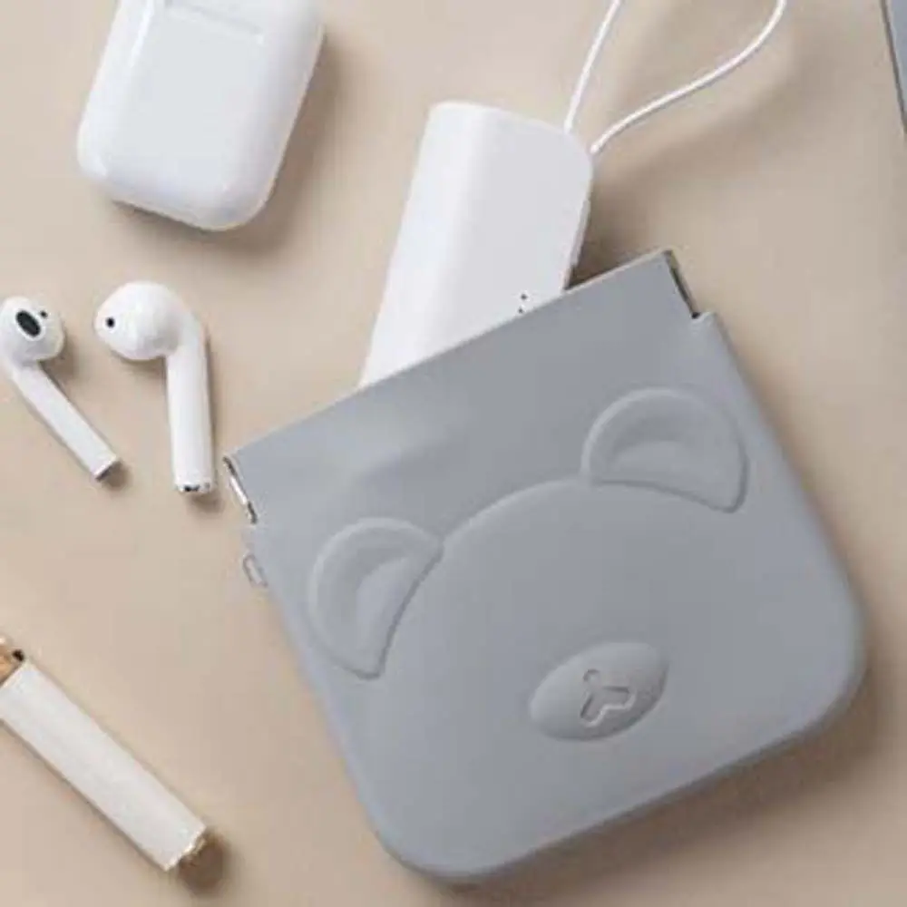 Portamonete orso in silicone tinta unita animale cartone animato borsa per rossetto con chiusura automatica di grande capacità porta carte piccola borsa