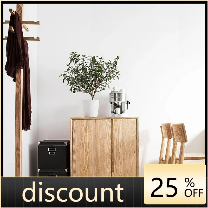 

LTT solid wood double door entryway cabinet living room side cabinet walnut ash modern and minimalist