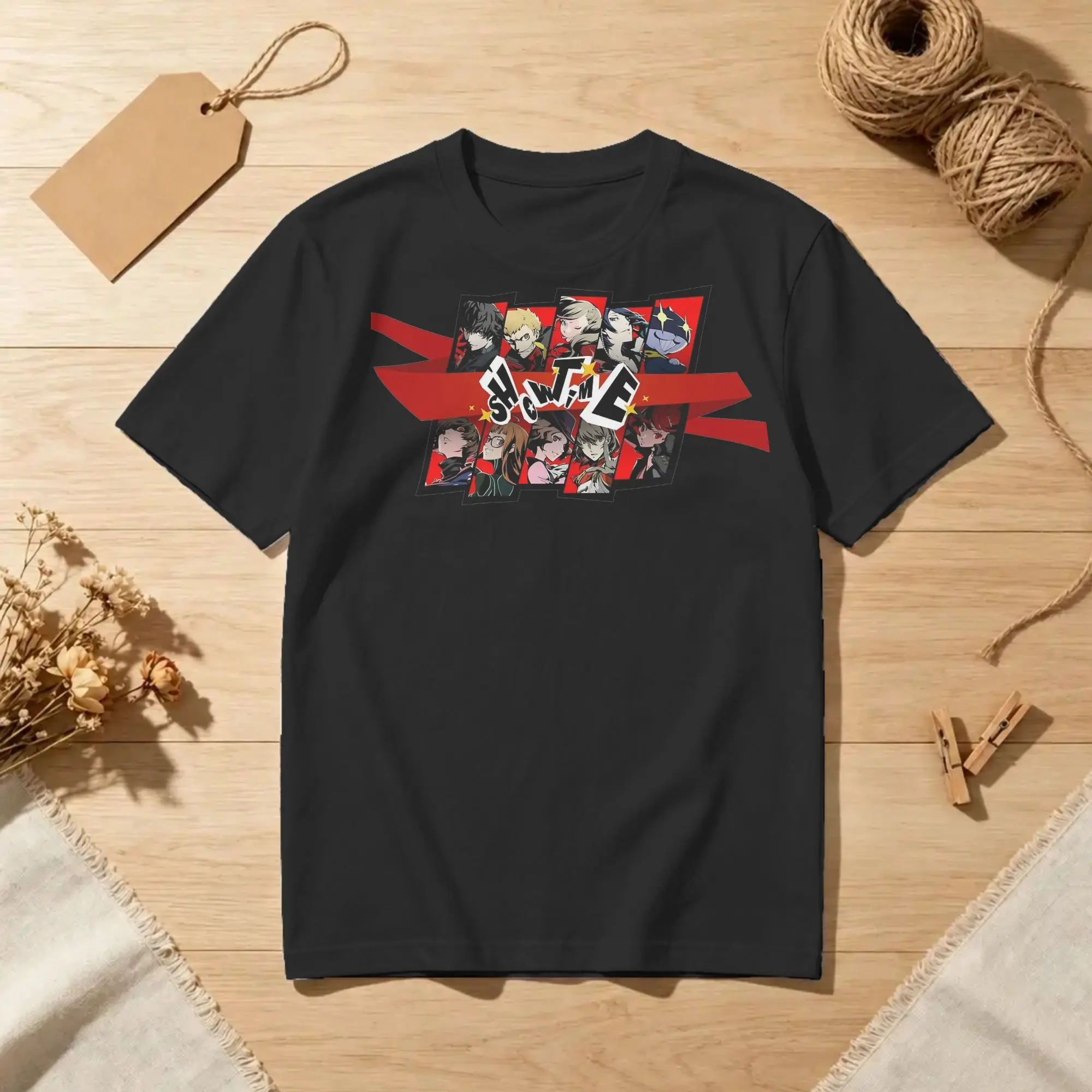Men Women's Persona 5 Royal Showtime Group Collage T Shirts  100% Cotton Clothing Novelty Short Sleeve O Neck Tees Adult T-Shirt