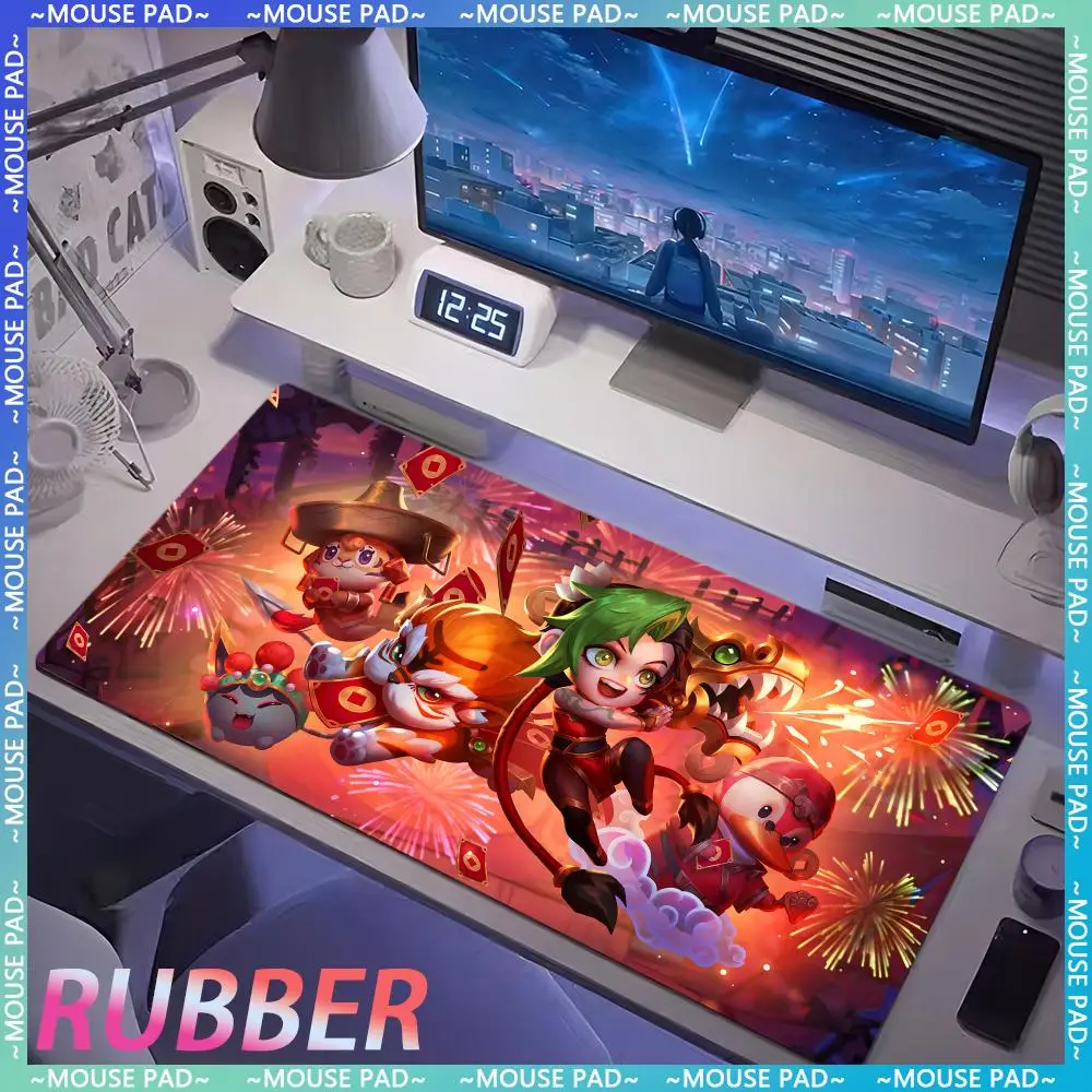 Anime Q version J_Jinx ergonomic mouse pad lol oversized game table mat e-sports game accessories kawaii rubber lock edge pad