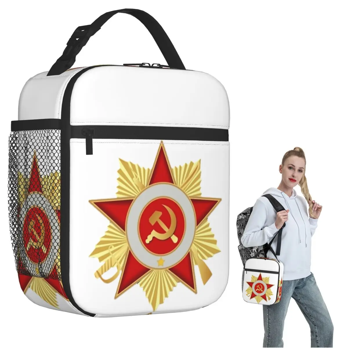 

CCCP Star Советский Союз СССР Изолированная сумка для обеда для женщин и детей Портативные коробки для еды Термальный ланч-бокс Tote