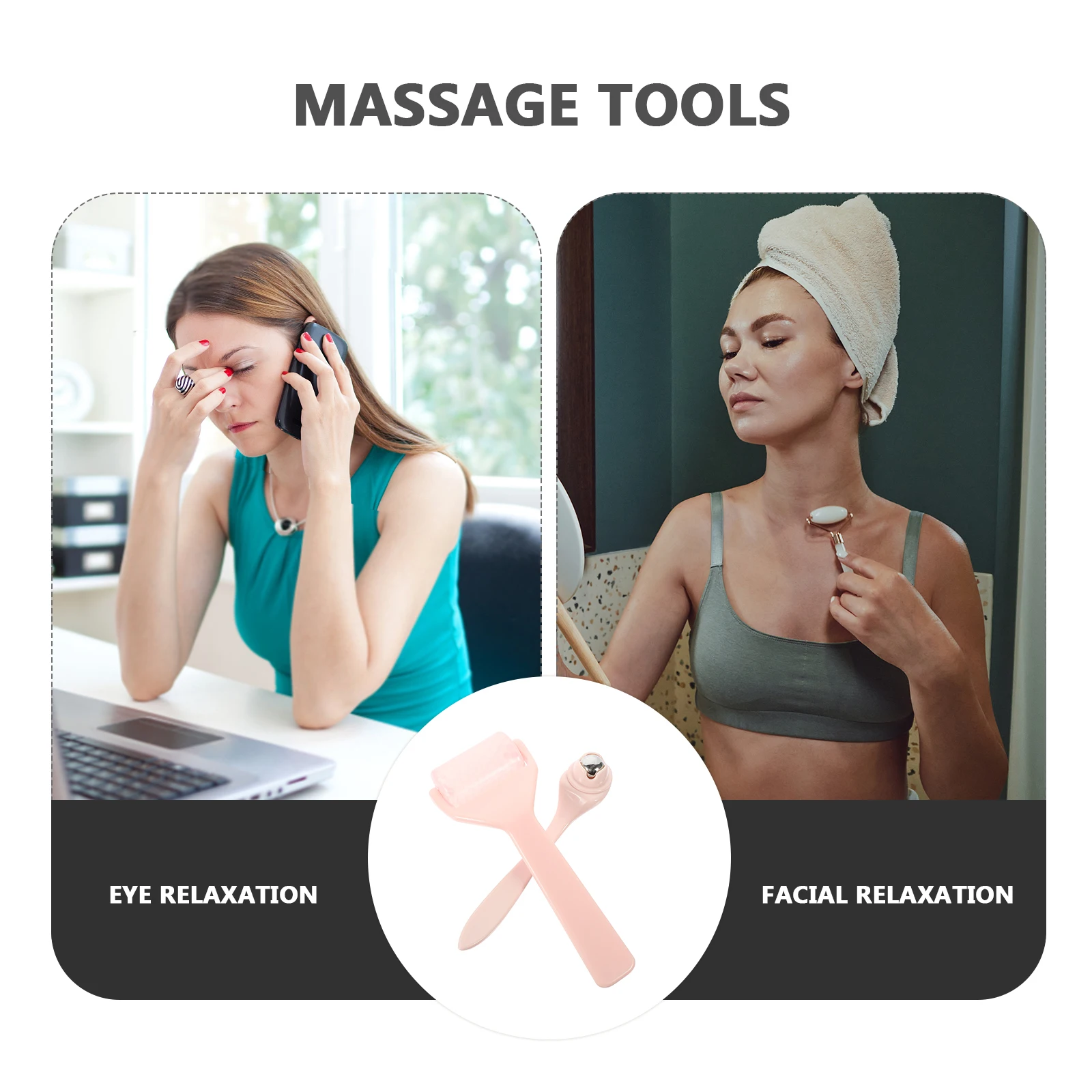 1 Zestaw Masażera do Twarzy i Oczu Bezpieczny Wytrzymały Roller do Twarzy na Opuchliznę Relaksacja Pielęgnacja Skóry Narzędzie Podróżne