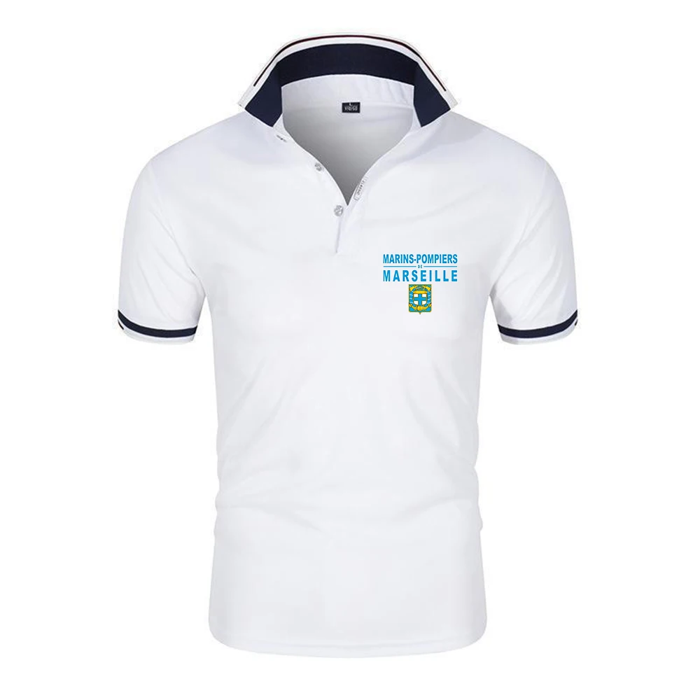 Marins Pompiers Marseille Naval Fire Battalion Hot Sale Men's Summer Casual Breathable Comfortable Polo Shirt Men's T-Shirt