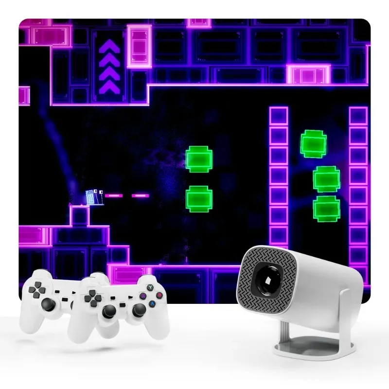 Salange P30 Max Projector HD 1080P Android 11 Proyector وحدة تحكم ألعاب الفيديو مع 2 وحدات تحكم ألعاب لاسلكية مدمجة 3000 لعبة