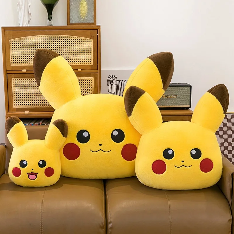 45/65/90CM Pokemon Pikachu Plush Pillow Double Sided Expression Cartoon Soft Doll Plushies Sofa Cushion Ornaments Anime Toy Gift
