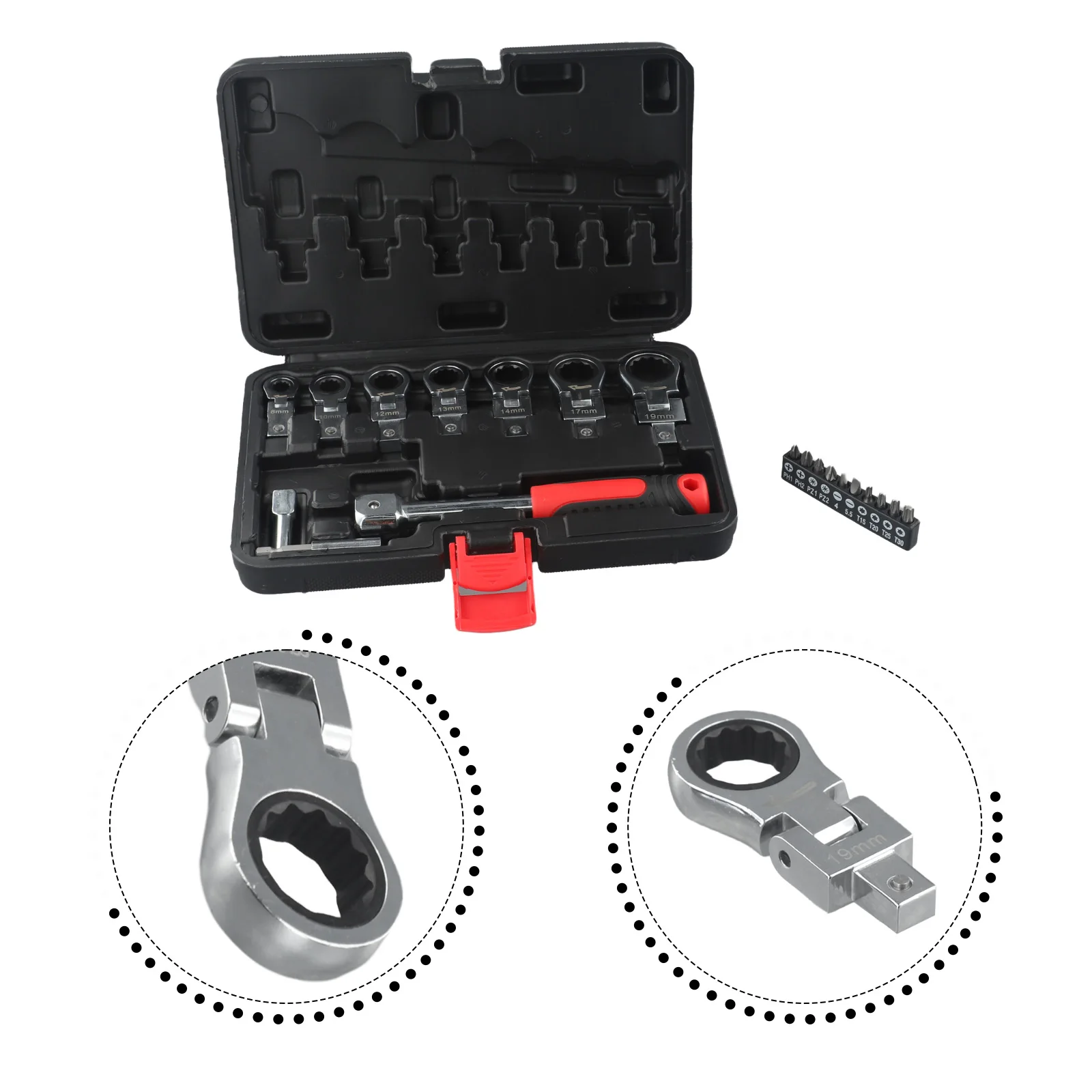 Allsome Ratchet Wrench 20pcs Set Game Combination Complete Bond Keys Screwdriver Car Bike Motorcycle Household Hand Tool