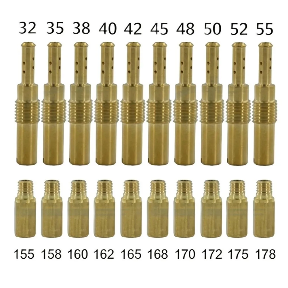 20pcs Nozzle Set for PWK Carburetors Compatible with For Keihin For OKO For CVK FCR PD22 PE20 to PE30 PJ34 to PJ38