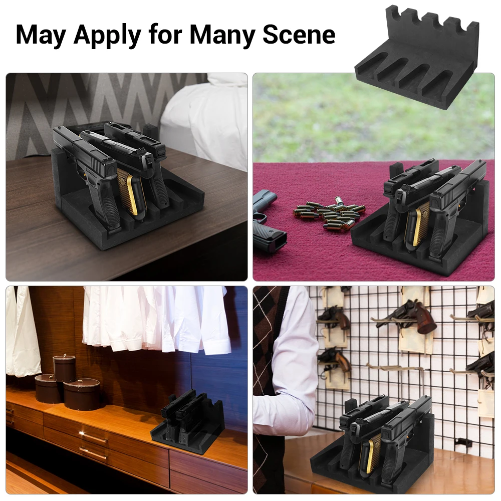 2/3/4 Slots Pistol Rack Glock Magazine Holder Foam Weapons Storage Display Stand Self-adhesive Gun Support Revolver Accessories