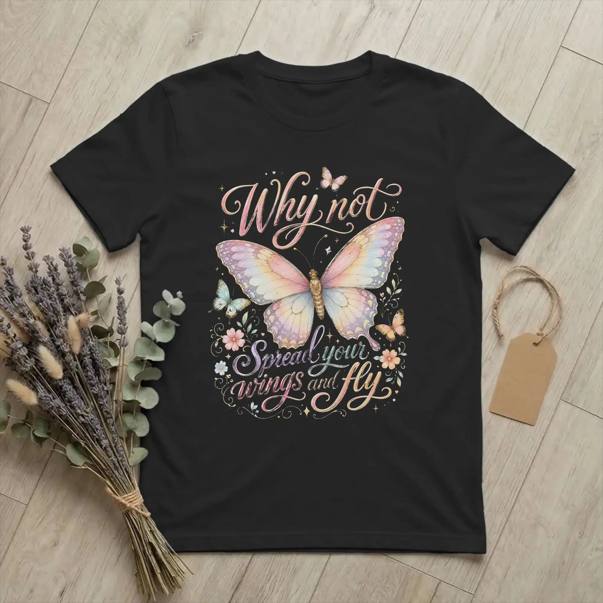 Men T-Shirt Why not spread your wings and fly Vintage Hilary Duff 100% Cotton Tees Short Sleeve  T Shirts Crew Neck Clothes