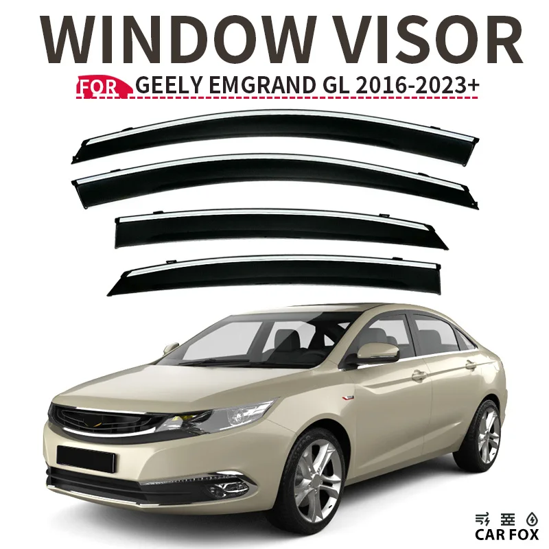 

For Geely Emgrand L/GL 2016-2023+ Plastic Window Visor Vent Shades Sun Rain Deflector Guard For Geely Emgrand L/GL 2016-2023+