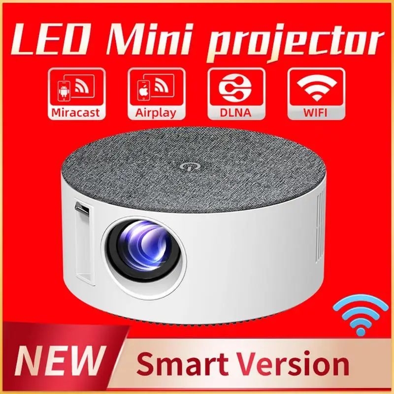 

Portable Projector T50 LED Mini LED Projector Home Media Video Smart Player HD 1080P Home AUX Outdoor Theater Movie Projectors