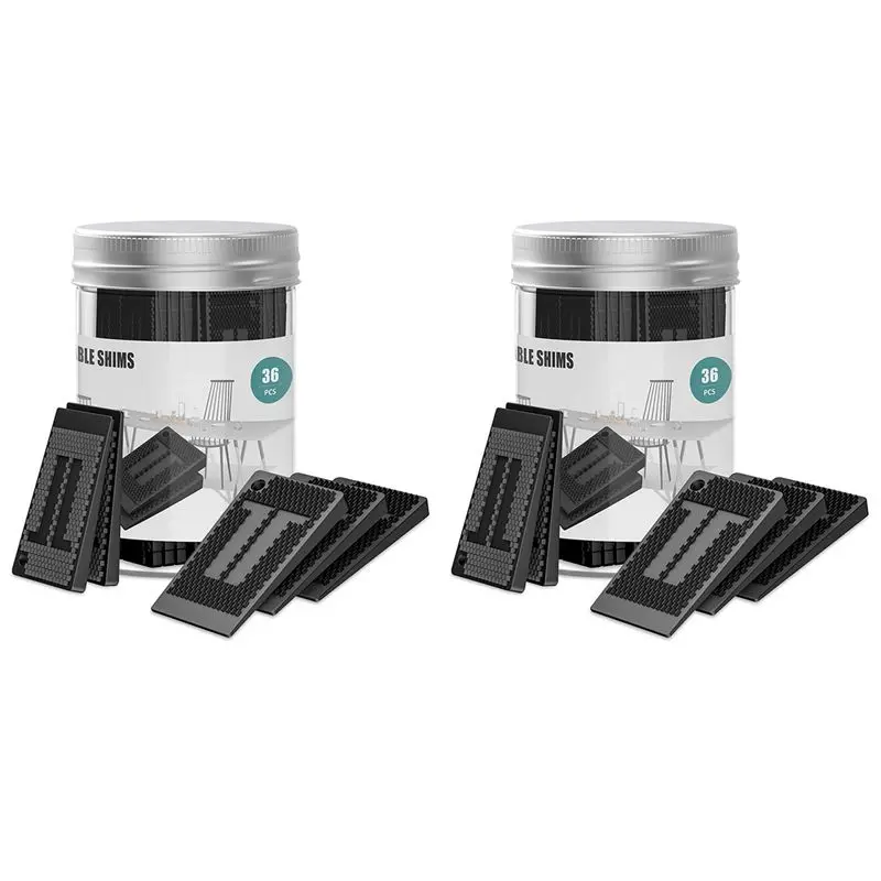 

A02M-Plastic Shims For Leveling - 72 Piece Jar, Strong And Durable Table Wedges, DIY Levelers For Furniture, Table, Chair