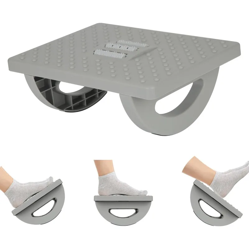 Under Desk Footrest Ergonomic Foot Stool Portability Foot Rest with Roller Massage for Pressure Relief for Home Office Work
